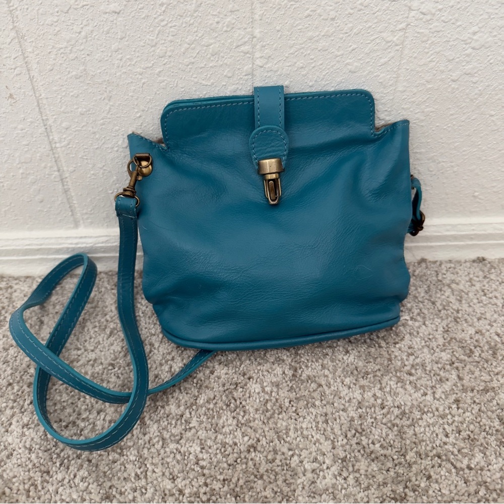 Tiffany Teal Genuine Leather Crossbody Bag Made in Italy Borse in pelle